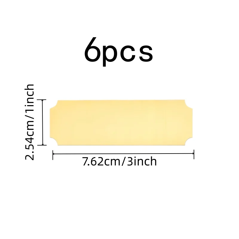 6 pcs Gold ID Tags, Self-Adhesive Backing, School Classroom ID Business Event Badges, Smooth Writable Surface