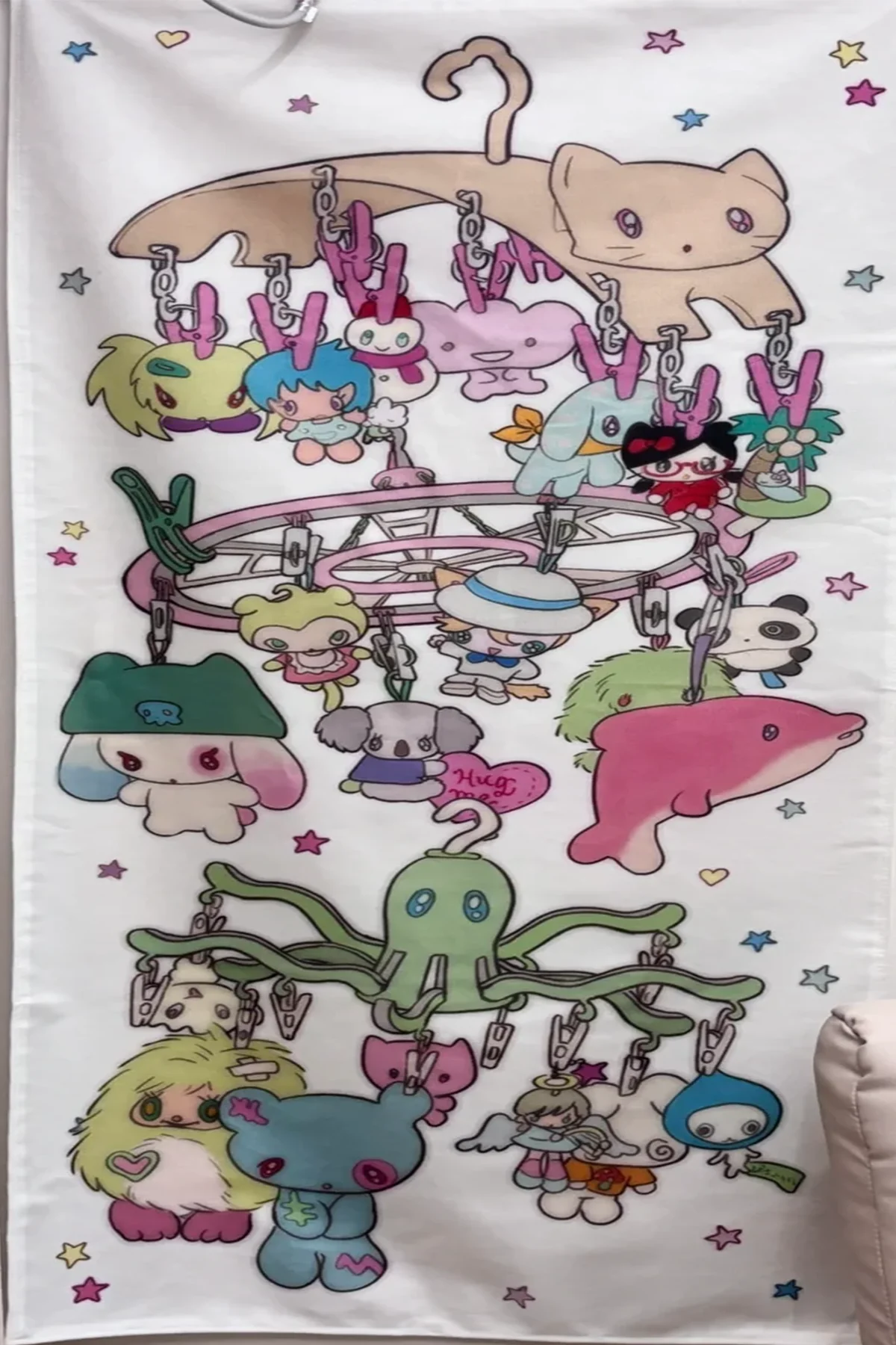 1pc Original kleine tier cartoon tapisserie nette bild tapisserie hängen tuch Original kleine tier cartoon tapisserie nette bild t