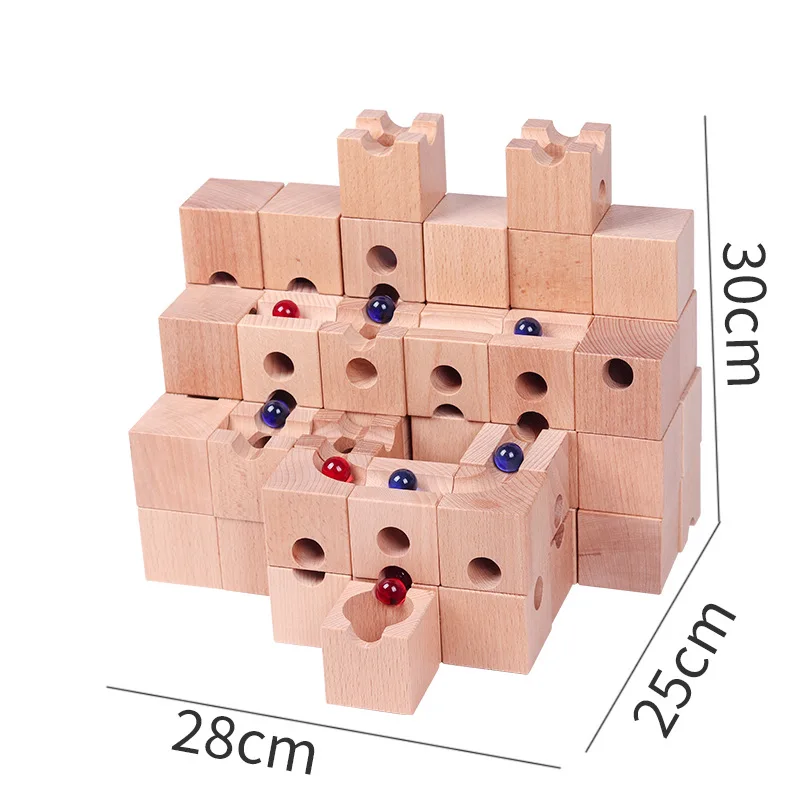 Children's Educational Wooden Rolling Balls Building Blocks Parent-Child Interactive Exercise Hands-On Ability Fun