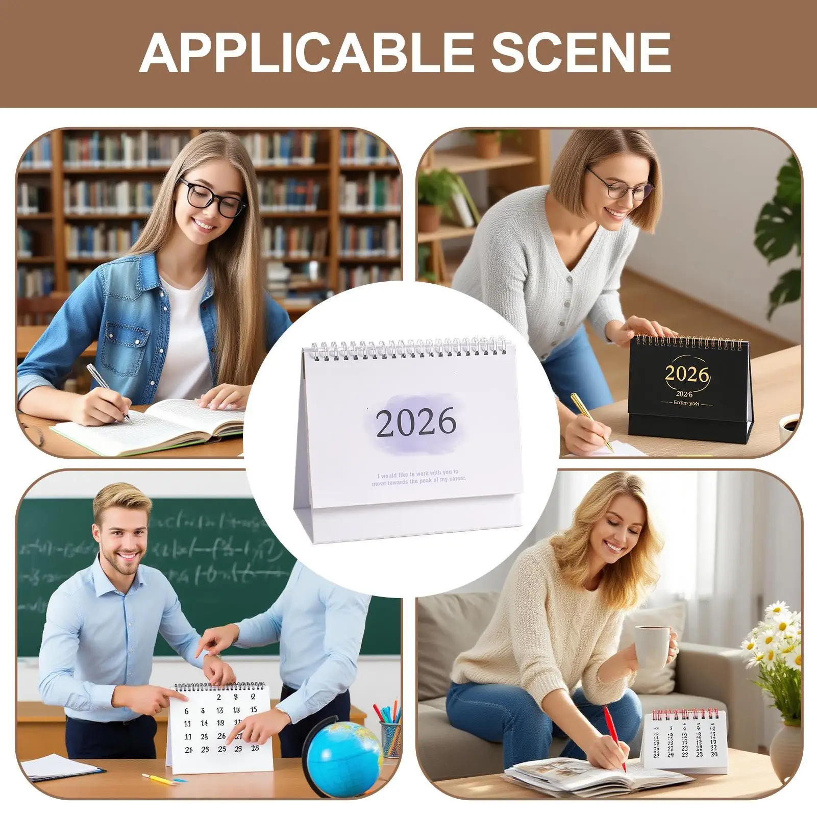 

Настольный календарь с градиентным цветом, свежий календарь на 2026 июля, декабрь 2026 г., сборка из утолщенной бумаги, настольный календарь, украшение стола