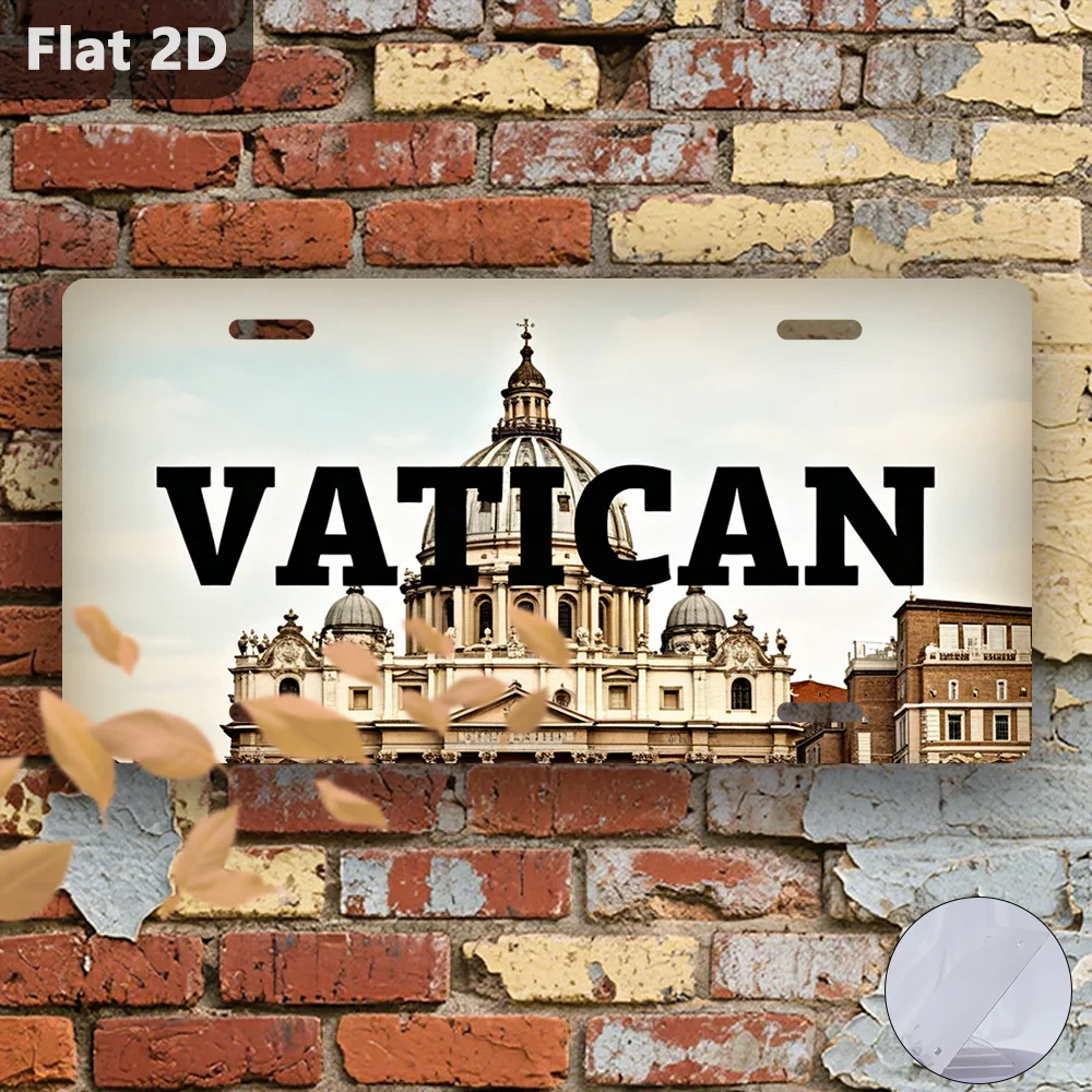 Tin Sign - Vatican Cathedral Building Vintage Durable Metal Plaque Wall Decor, Home Office Bar Man Cave Wall Art
