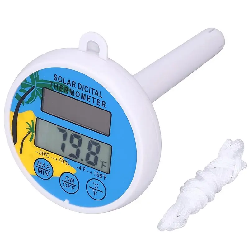 ABYN-For Garden Greenhouse Outdoor Indoor Temperature Gauge Solar Thermometer With Solar Panel Accurate Readings For Home Patio