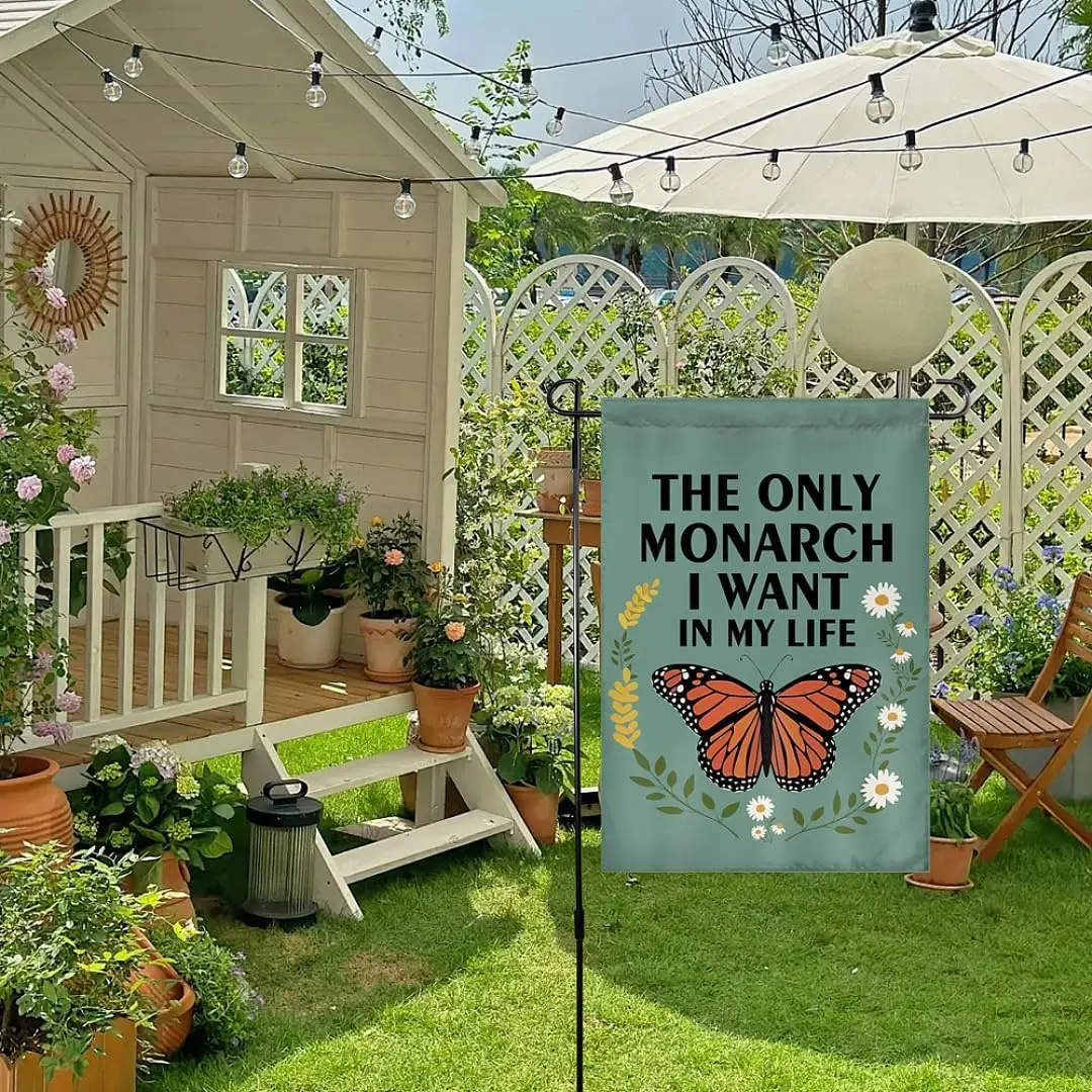 The Only Butterfly I Want In My Life Garden Flag Double Sided Funny Political Lawn Banner Pro Democracy Anti Monarchy Courty kkz