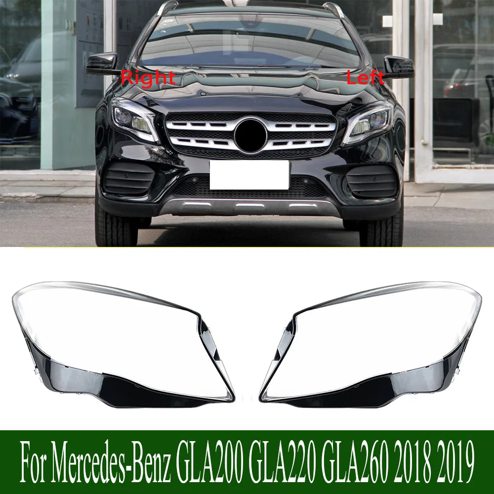 

For Mercedes-Benz GLA200 GLA220 GLA260 2018 2019 Front Headlamp Cover Transparent PC Lampshade Headlight Shell Lens Plexiglass
