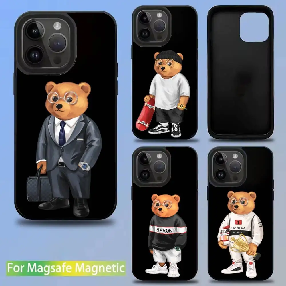 

Fashion Baron F-Filou B-Bear Phone Case For iPhone 16,15,14,13,12,11,Pro,Max,Plus,Mini,SE New Magsafe Magnetic Wireless Charging
