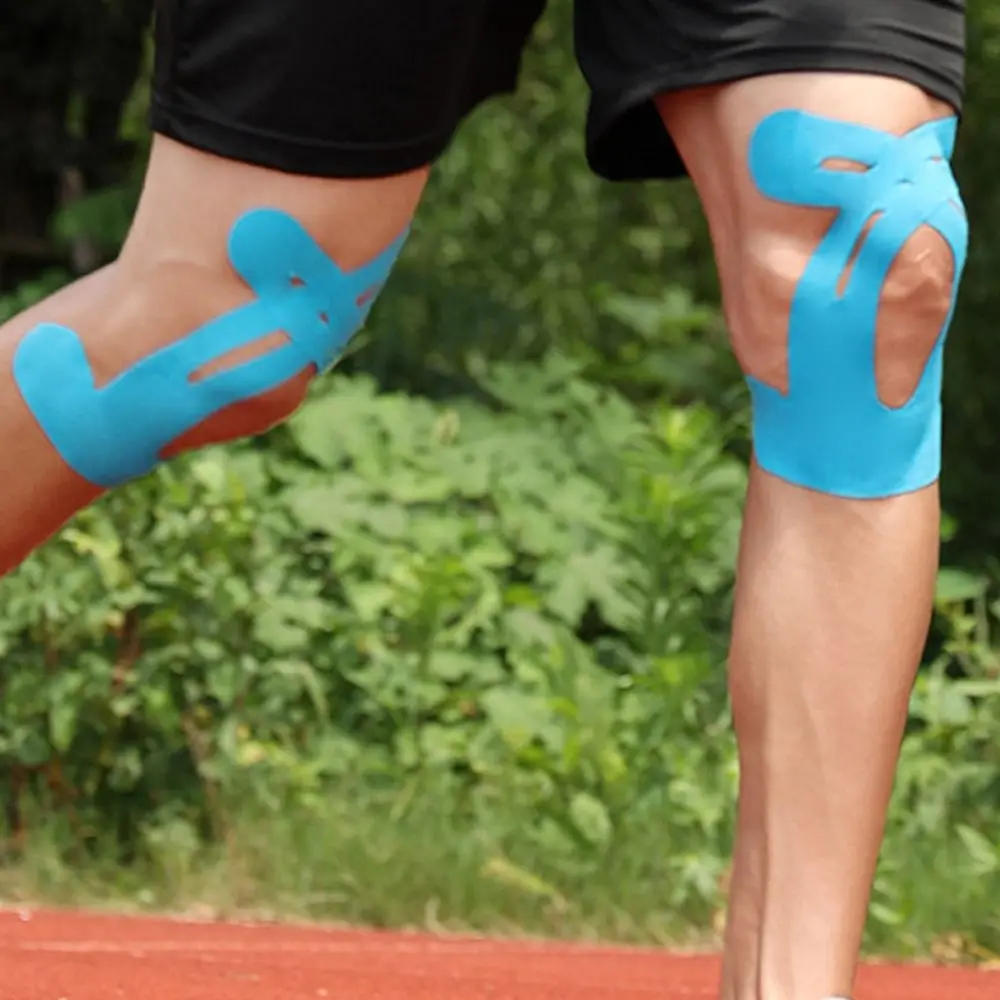2pcs Breathable Precut Kinesiology Tape Elastic Precut Athletic Knee Tape Cotton Material Support & Stability