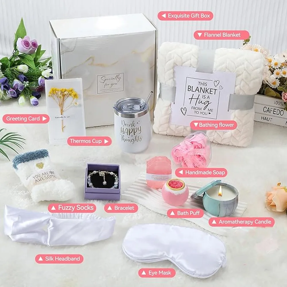 Pamper Gifts For Women Pink Birthday Gifts For Women Warm Pink Blanket Gift Ideas Special 2