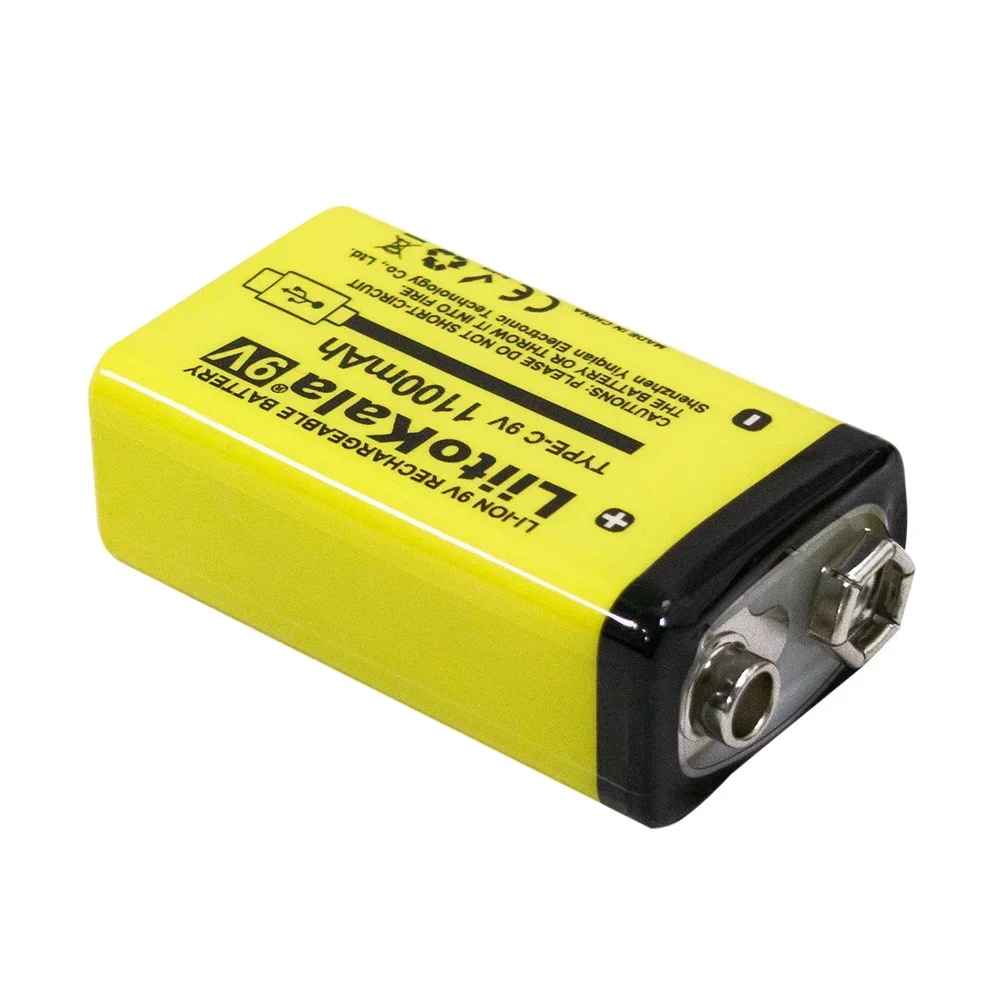 Новая литиевая аккумуляторная батарея LiitoKala 9 В 1100 мАч USB 6F22 для мультиметра, микрофона, игрушки, гитары, КТВ