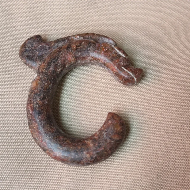 Antique Miscellaneous Red Mountain Culture Natural Aged Crafts Xiu Jade Dragon Hook Ornament High Ancient Jade Jade Pig Dragon