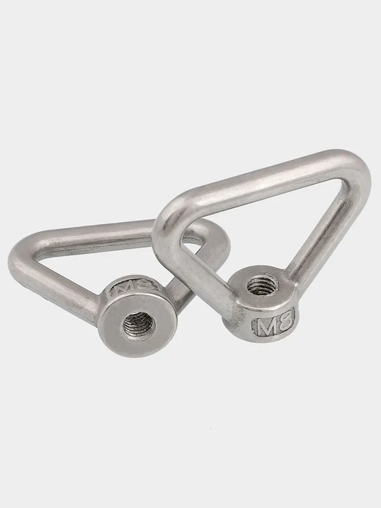 1Pc M8-M24 304 Stainless Steel Triangle Lifting Eye Nut Trapezoid Thread Ring Nut For Handle Bolt Connection