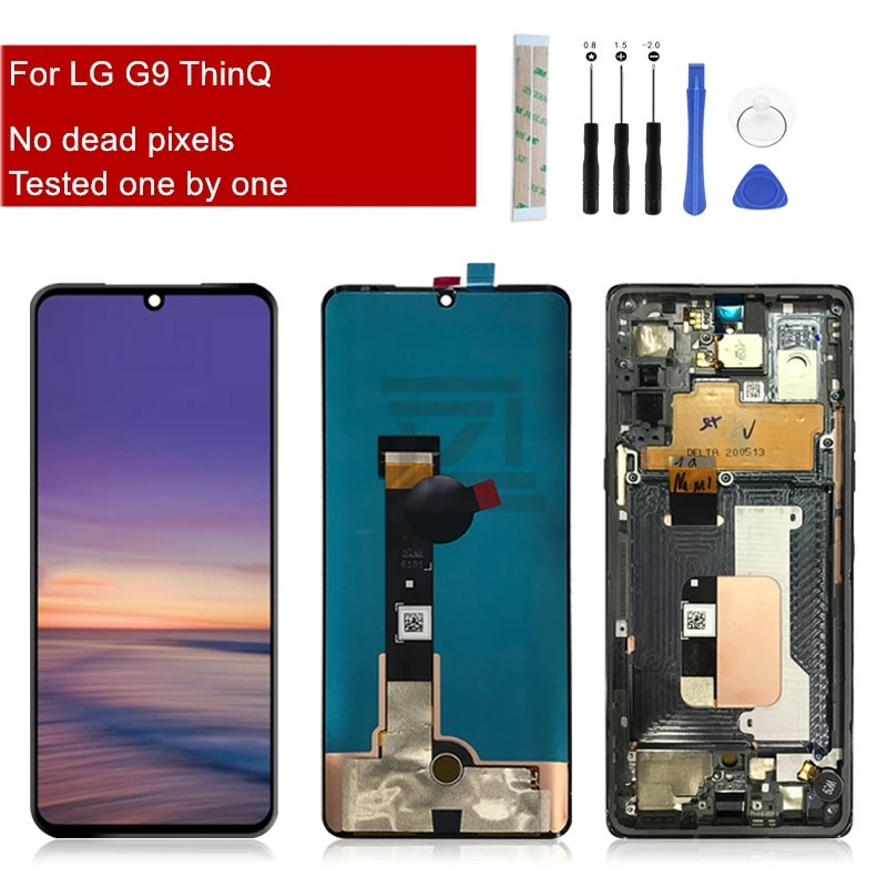 For LG G9 ThinQ LCD For Velvet 5G Display Touch Screen Digitizer Assembly With Frame For LG G9 Display Replacement Parts