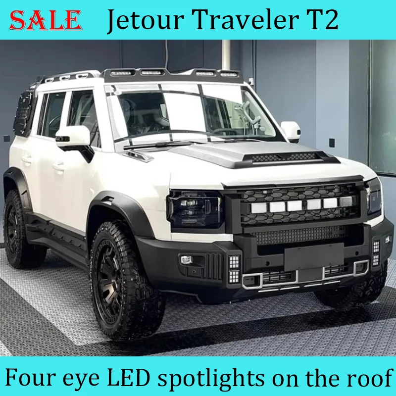 

Fit for JETOUR Traveler T2 2023+ Car Roof Four-eye Spotlight LED Defender Off-road Auxiliary Searchlight Car Modification Parts