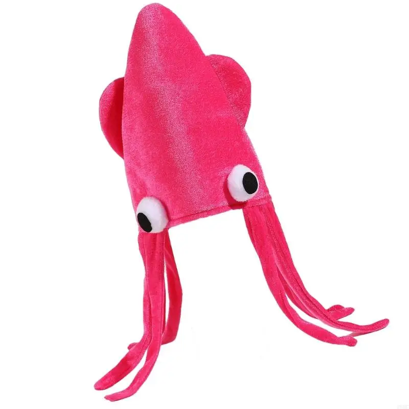 39BC Mũ Mực Nang Đáng Yêu Có Tua Rua Cho Sân Khấu Trình Diễn Họp Mặt Gia Đình Mũ Đội Đầu Mềm Mại Thoáng Khí Cho Lễ Halloween