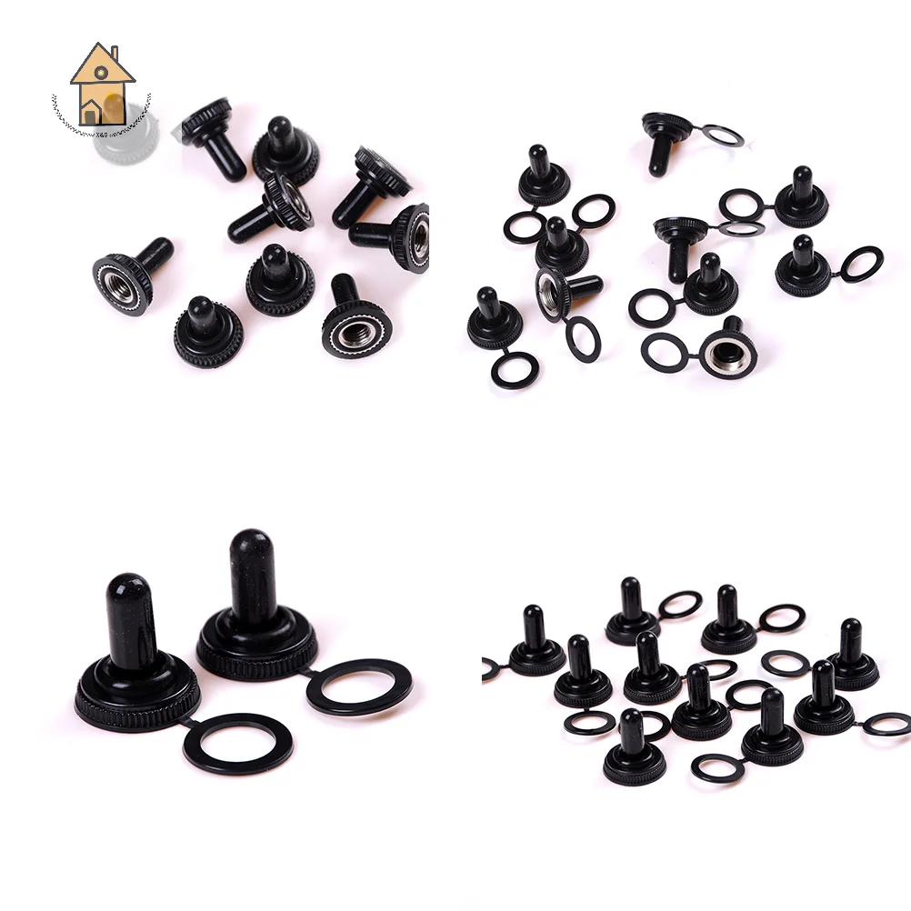 Hot 10Pcs 12mm Dia Toggle Switch Waterproof Rubber Cover Cap Waterproof Boot Cap Cover Electrical Switch Protection