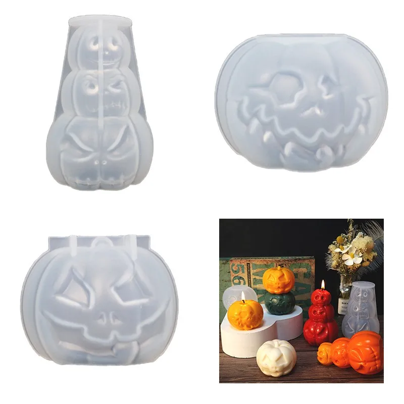 

Halloween Pumpkin Candle Silicone Mold DIY Cushaw Handmade Soap Aromatherapy Mousse Epoxy Resin Molds Holiday Party Decoration