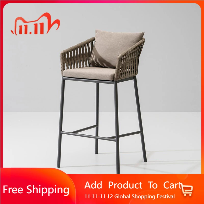 

Balcony Design Bar Chairs Nordic Kitchen Counter Office Barstools Rattan Designer Modern Ergonomic Sillas Lounge Suite Furniture