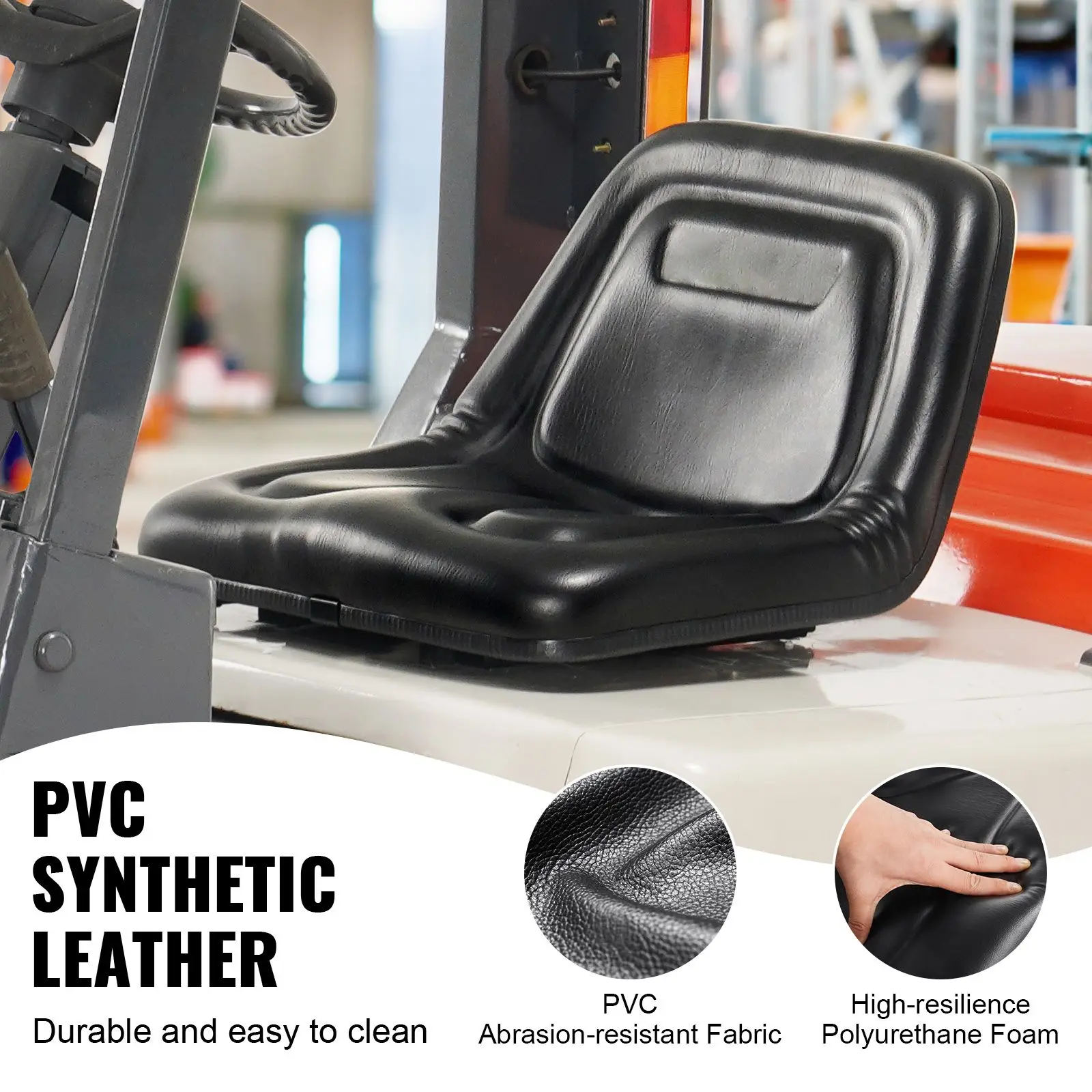 Universal Tracor Seat, Lawn Mower Seat with Micro Switch and Drainage Holes, 6.3-13.4 inch Extended Slot Tractor Seat for Tractor Loader Excavator