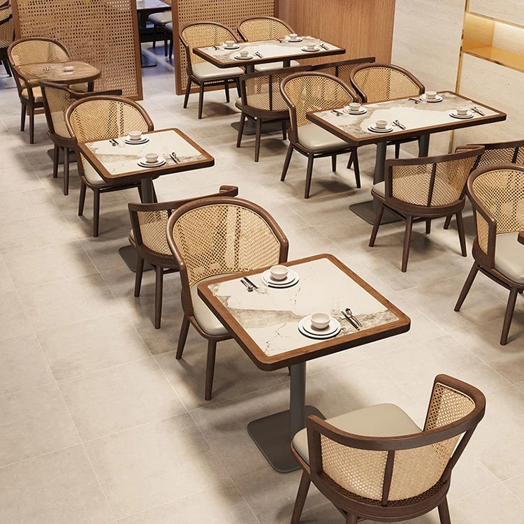Modern design leather seat Chinese retro Nanyang style luxury restaurant furniture environmentally friendly and durable party bo