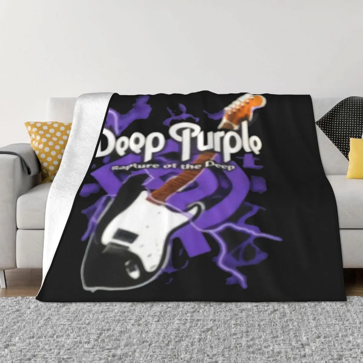 T Deep Purple Taglia S M L Nero Maglia Homme Selling Natural Female Humour Splicing Designs Top Holiday Pride Throw Blanket