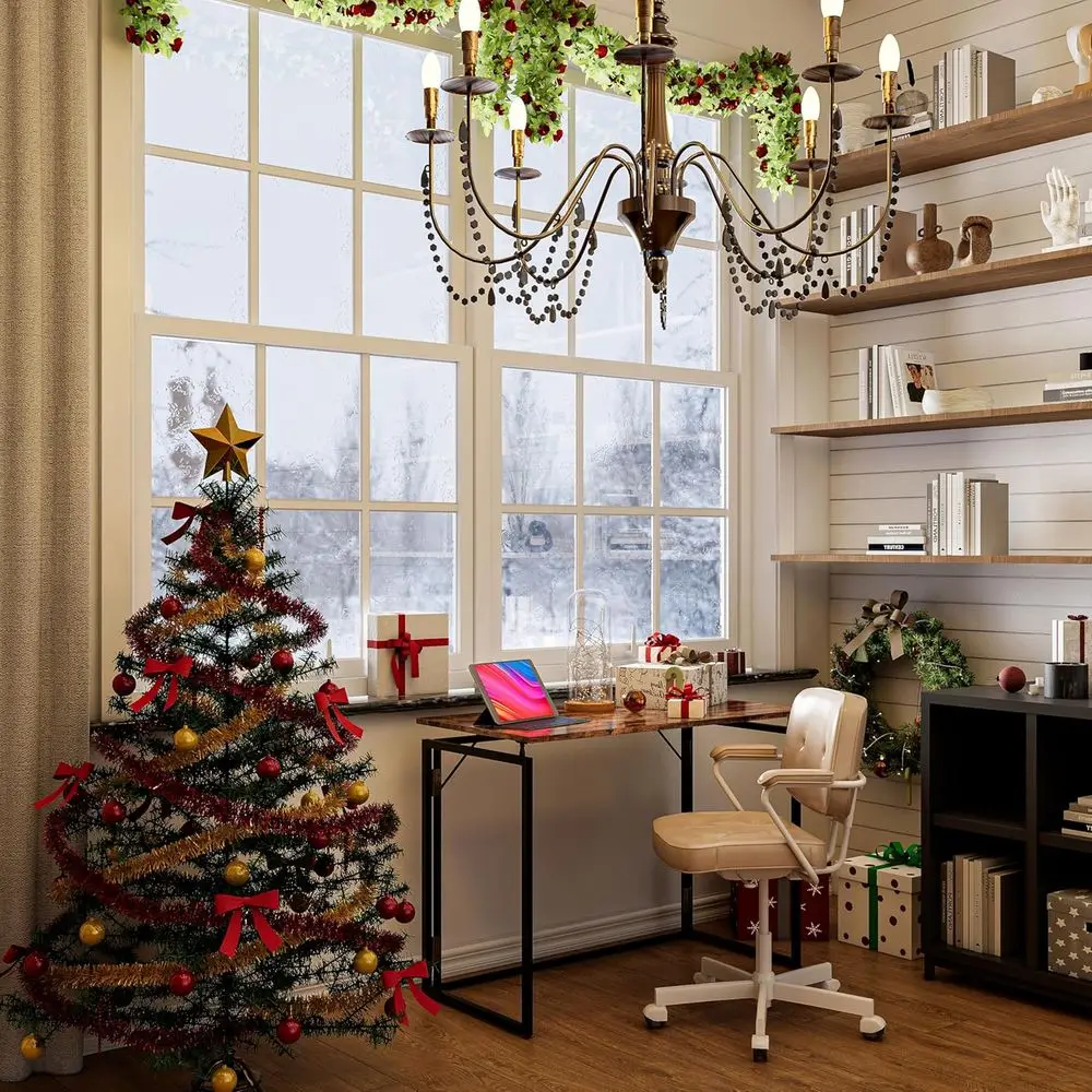 Scrivania pieghevole in legno da 31,5 salvaspazio per ufficio domestico, scrittura e studio: facile installazione