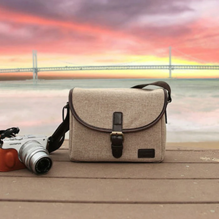 Retro Photo Camera Bag Case Cover For 200D 77D 7D 80D 800D 1300D 6D 70D 760D 750D 700D 600D 100D 1200D 1100D SX540(Khaki)