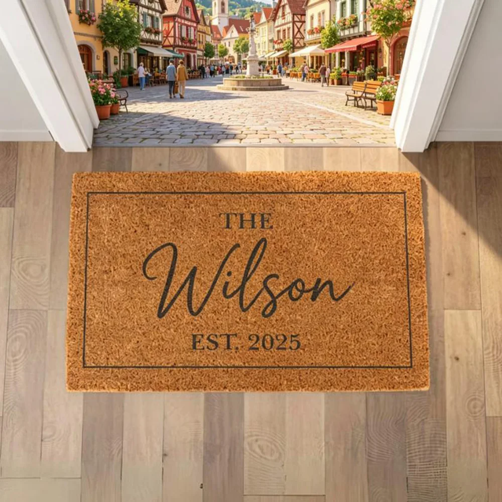 Tapis de sol rétro avec impression de date, résistant à l'usure, stable, adapté à la maison traditionnelle, pour une utilisation quotidienne