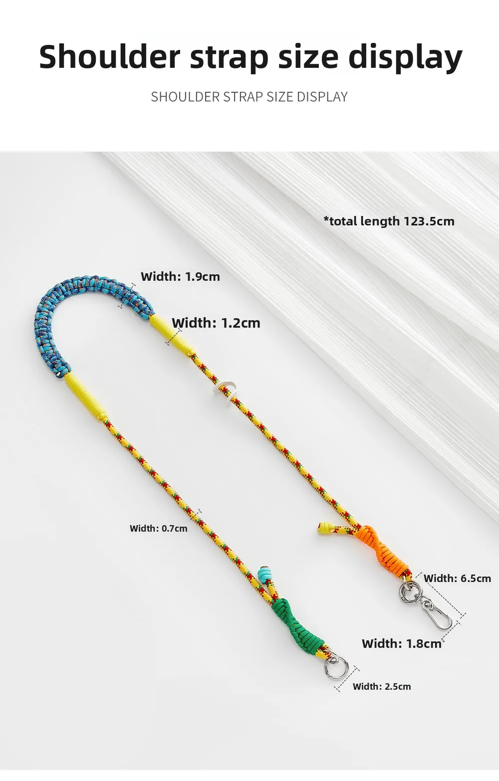 Outdoor Multicolor Rope Braided Bag Strap Handbag Modification Crossbody Strap Detachable Bag Shoulder Belt Strap Replacement