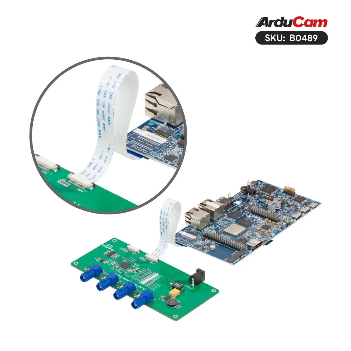 Arducam 4 × IMX219 V3Link FPD-Kit de cámara SerDes para placa de desarrollo TI