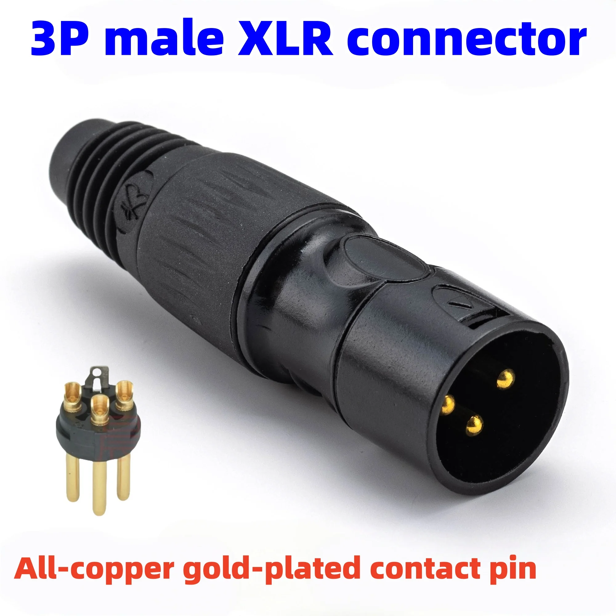 XLR 3 Pin Male to Female Connector Set Gold Plated Microphone Cable Adapter 3Pins Audio Plug for Speaker Mixer