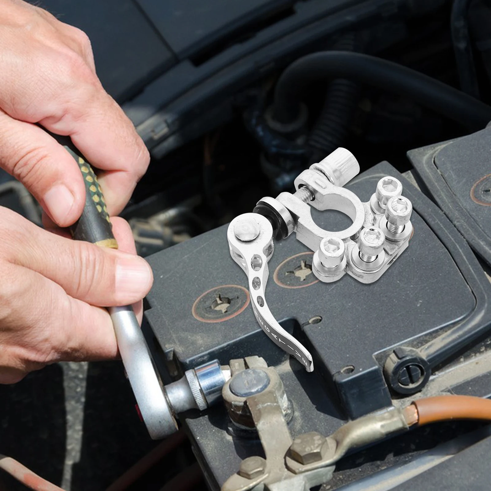 

Car Quick Disconnect Terminal Connectors 16mm Zinc Alloy Post Clamp Wrench Set Quick Disconnect Vehicle Adapter