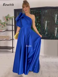 Royal Blue Party Dresses A Line Prom Dress One Shoulder Puffy Evening Gowns Evening Dress Robe de soiree with Bow