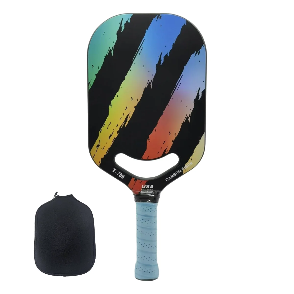 

SONGYI Balanced Pickleball Paddle Colorful Stripes 16mm Tournament Carbon Fiber Pickleball Paddle Balanced for Control & Power