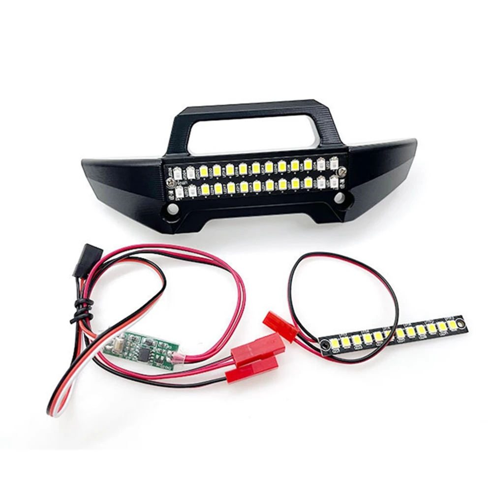 Metal Bumper with Front & Rear Led Light Bar for TRAXXAS 1/10 MAXX RC Car Upgrade Parts Accessories