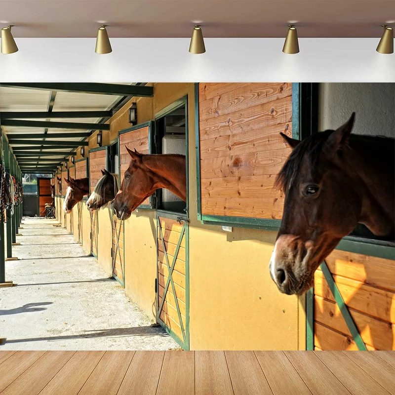 

Horse Stable Photography Backdrop Wooden Farm Barn Background Western Countryside Cowboy Birthday Party Decoration Party Banner