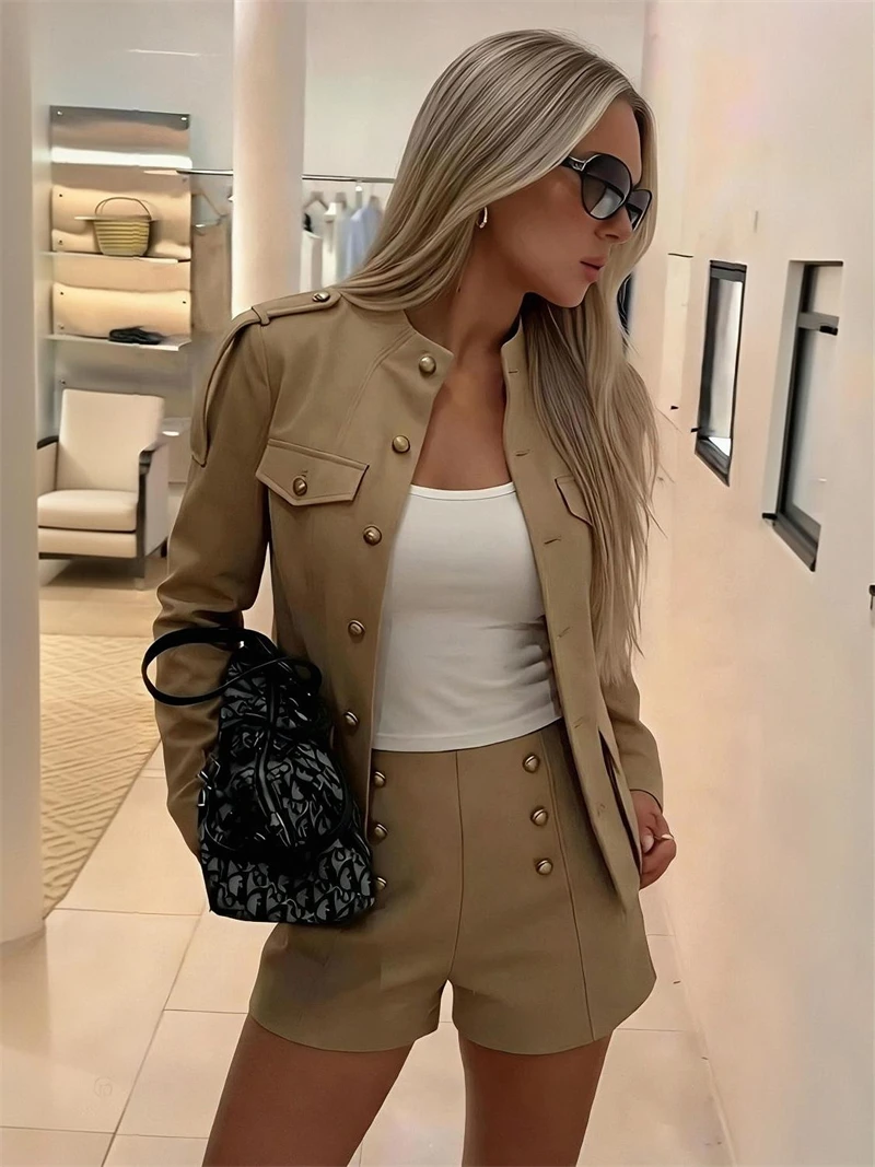 Guobioziy Women's Slim-Fit Pocket Jacket 2026 Spring-Autumn New Style European-American Casual Fashion Trend Fringe High Street