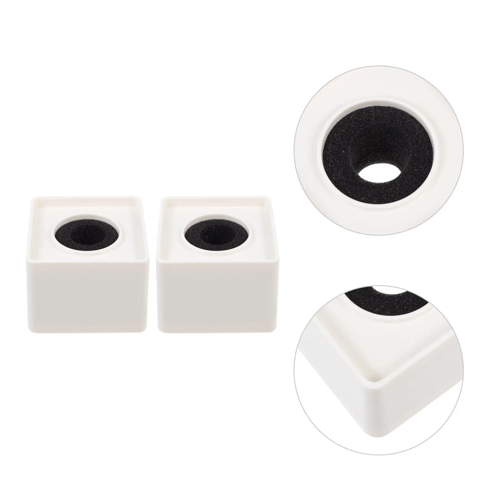 

2Pcs Microphone Station Logo Square Cube ABS Plastic for Professional Interviews Large Logo Area Portable Mic Flag Stand