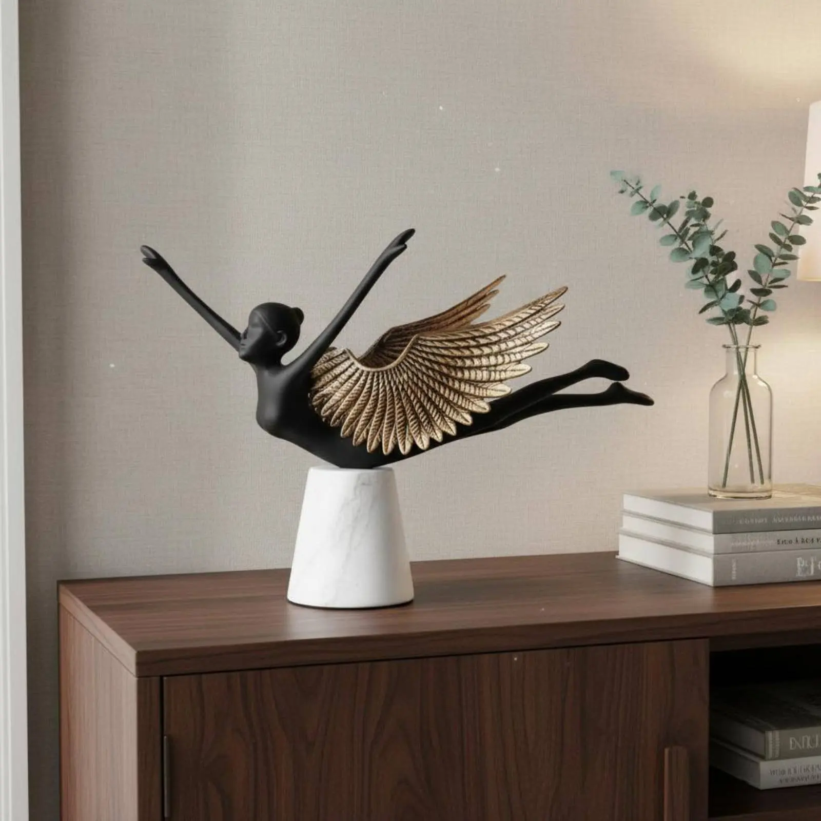 Estatua Niña Bailarina Ángel Vintage – Escultura Ballet Decorativa - imagen 2