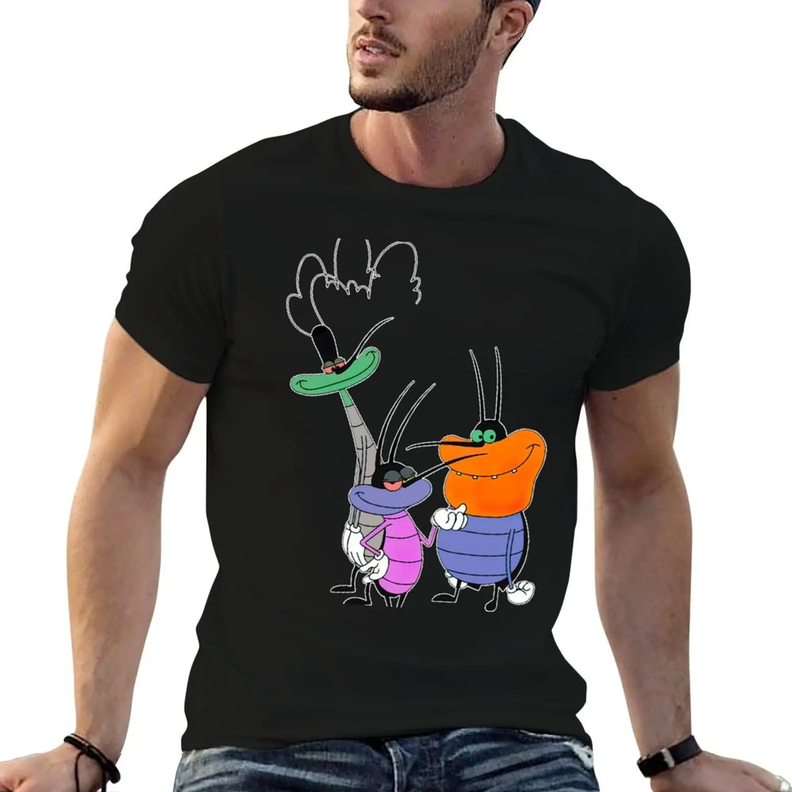 

Oggy And The Cockroaches (47) T-Shirt man graphic t shirt cotton tshirt 100% t shirts for man graphic tees T-shirt