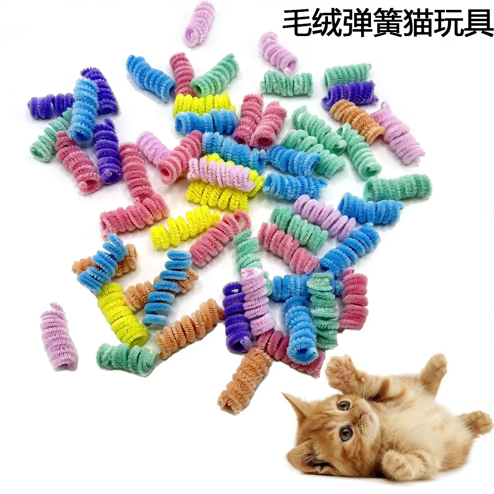 

New Halloween Pet Cat Self Hi Toy Macaron Color Plush Spring Teasing Toy Cat Toys Interactive Pet Products