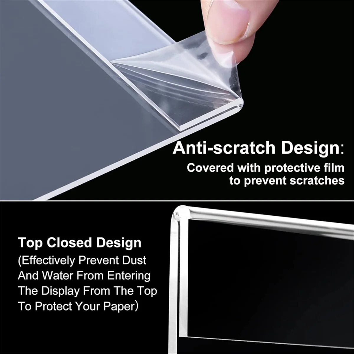 A66I2 4 × 6 بوصة حامل علامة أكريليك مثبت على الحائط، إطار حائط شفاف مع شريط لاصق مزدوج الجوانب للمكتب والمنزل 10 عبوات #1