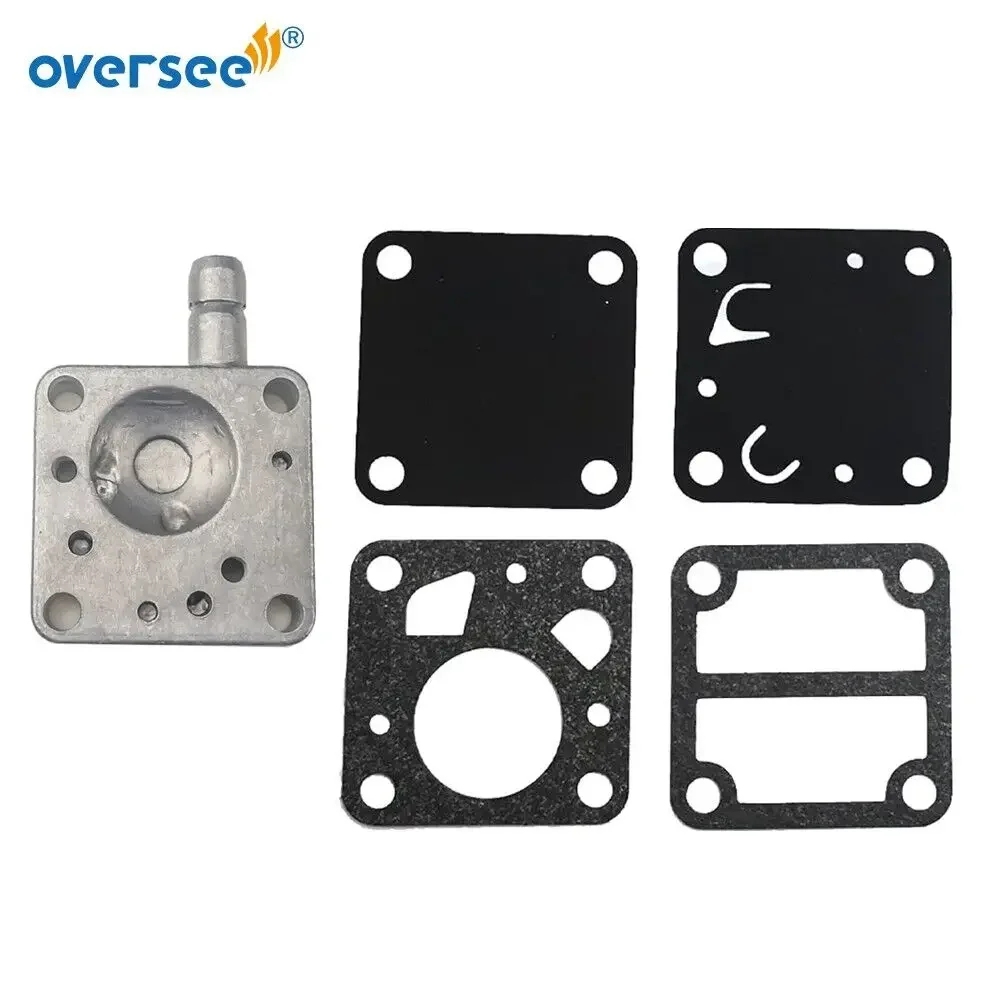 6E0-24412-00 Carburetor Fuel Pump Gasket Kit For Yamaha SEAPRO Outboard 2T 4-5-6HP Repair Kit