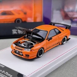 FH 1:64 Orange Skyline GTR R32 Top Secret Sports Model Diecast Metal Car