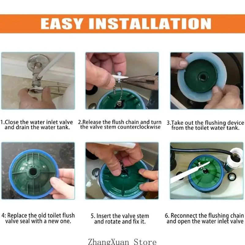 7301111-0070A Ersatzset für Badezimmerdichtungen für die Reparatur von Toilettentanklecks, Silikon-Unterlegscheibenteil mit 4,25 – Detail 4