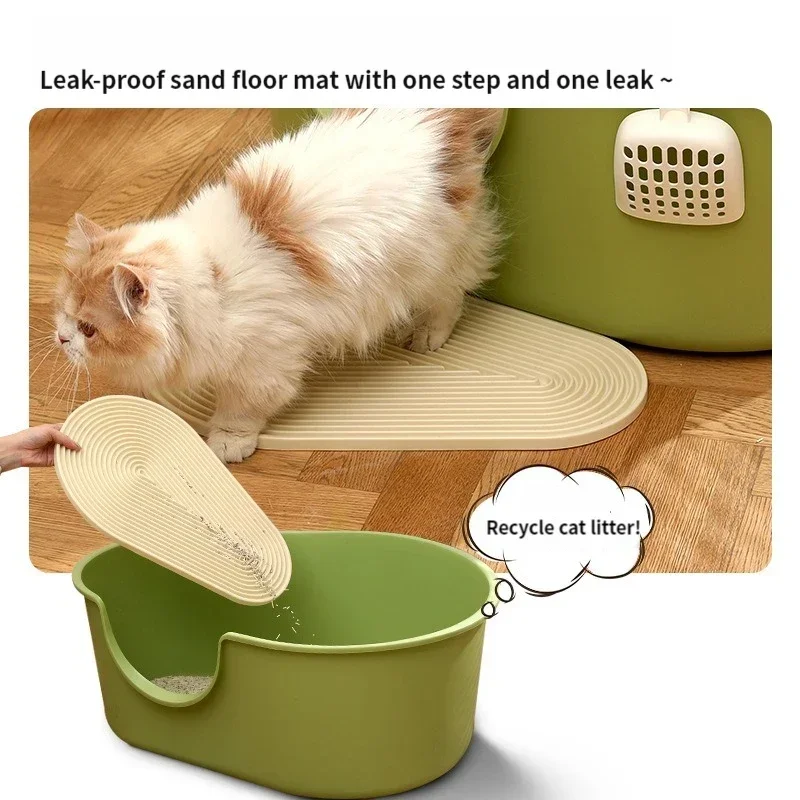 Extra-large Cat Litter Box Semi-enclosed Spatter-proof Cat Toilet Odor-proof Cat Sandbox Puppy Litter Tray Pet Cleaning Products