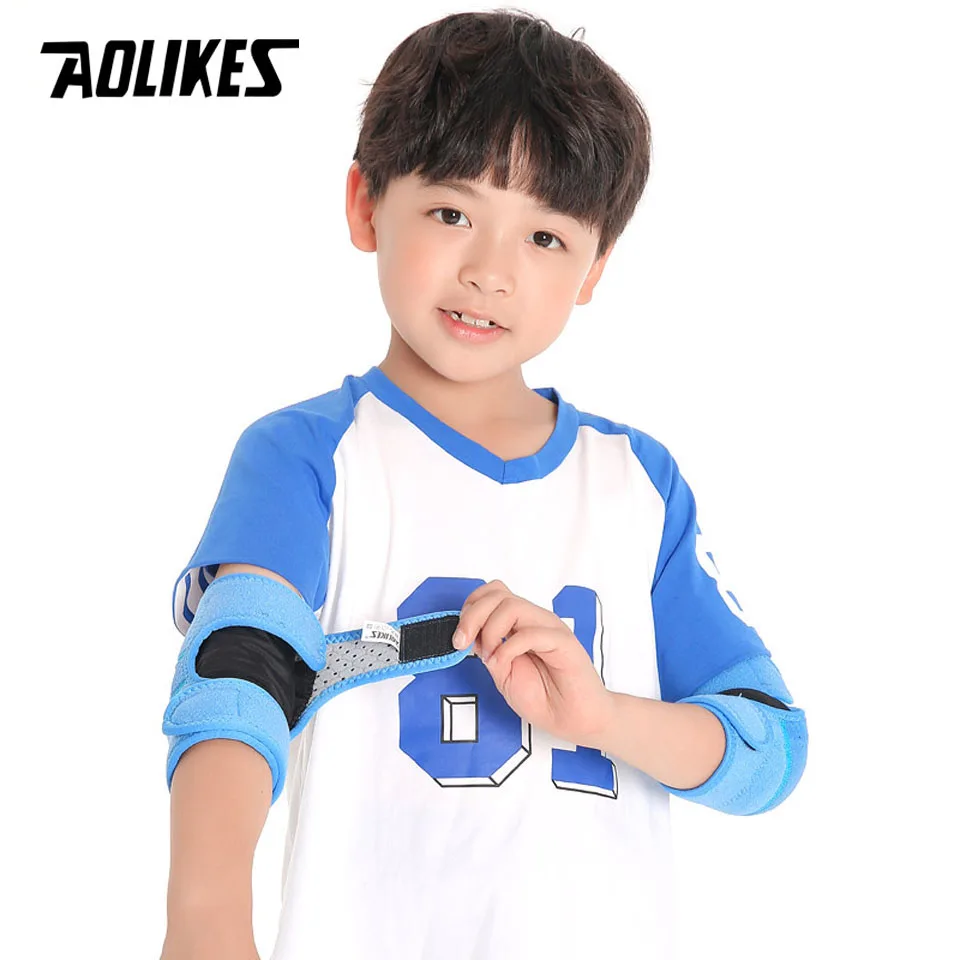 AOLIKES 1 Pair Thick Sponge Elbow Brace Support Pads Kids Sport Roller Skating Cycling Skateboard Elbow Protector For Children