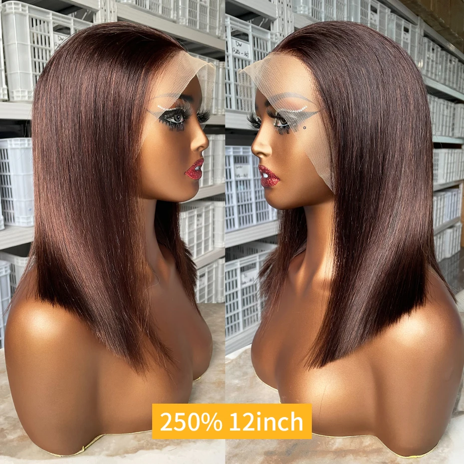 

250% Density 13x4 13x6 HD Lace Front Human Hair Wig For Women Vietneamese Straight Short Bob Glueless Wigs 5x5 Lace Frontal Wigs