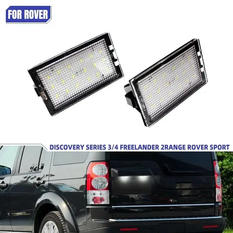 2Pcs LED License Plate Lamp for For Land Rover Discovery Series 3 4 Freelander 2 LR2 Range Rover Sport Car License Signal Light