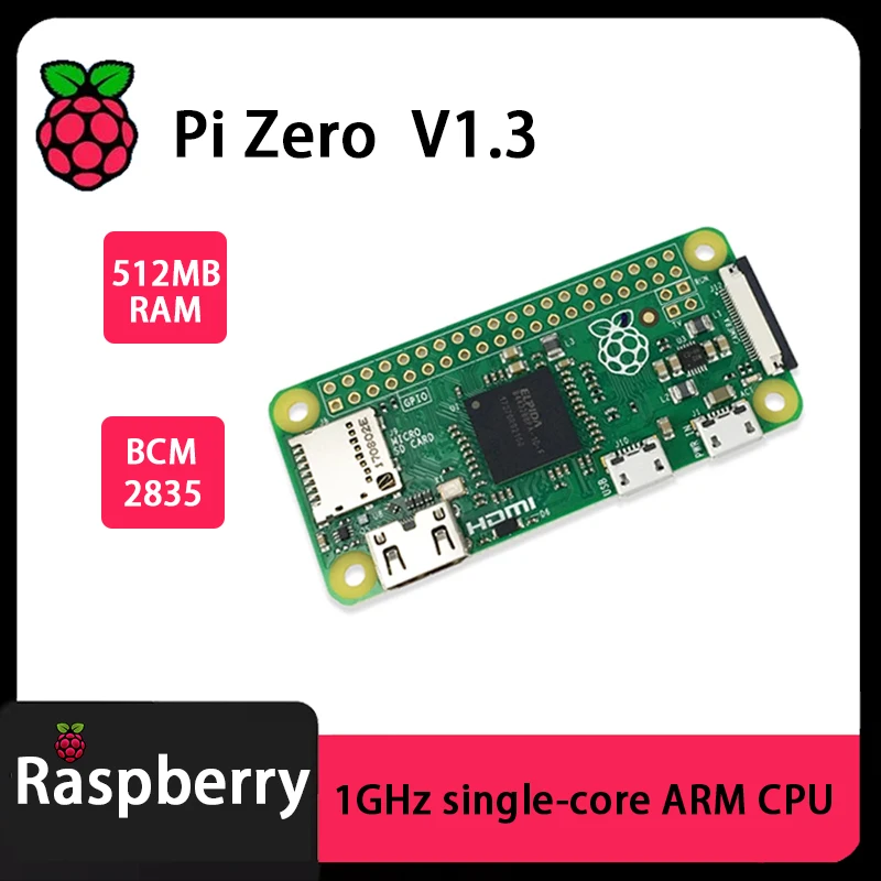 Official Original Raspberry Pi Zero v1.3 Zero KIT Development Kit 4GHz 512MB SDRAM BCM2835 65x30x5mm