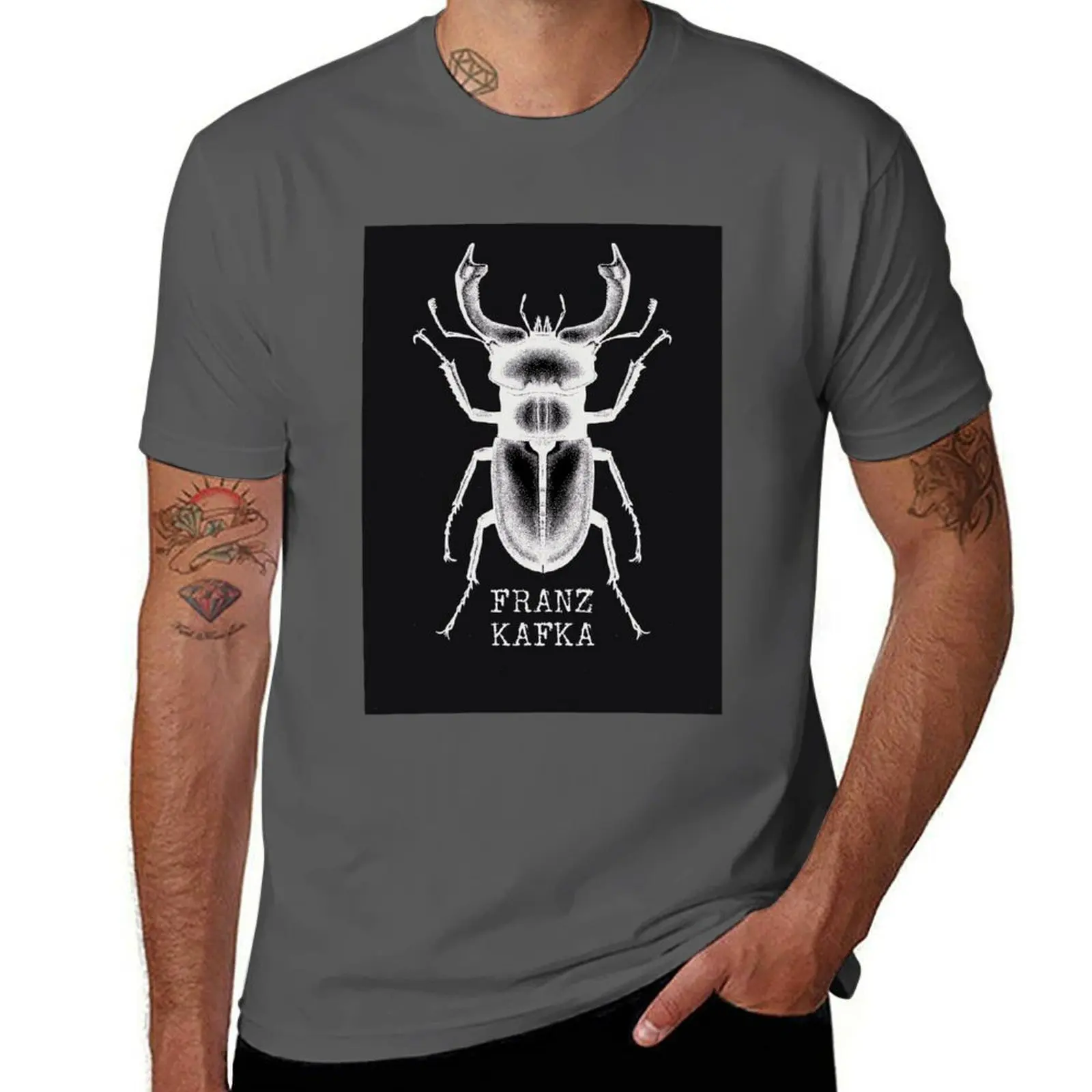 

Franz Kafka Metamorphosis T-Shirt t shirt man cotton black cotton t-shirt plain for man package T-Shirt