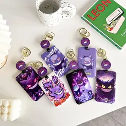 Pokemon Kawaii Gengar Keychain Pendant Accessories Cute Card Holder Student ID Card Bus Card Storage Kids Gift